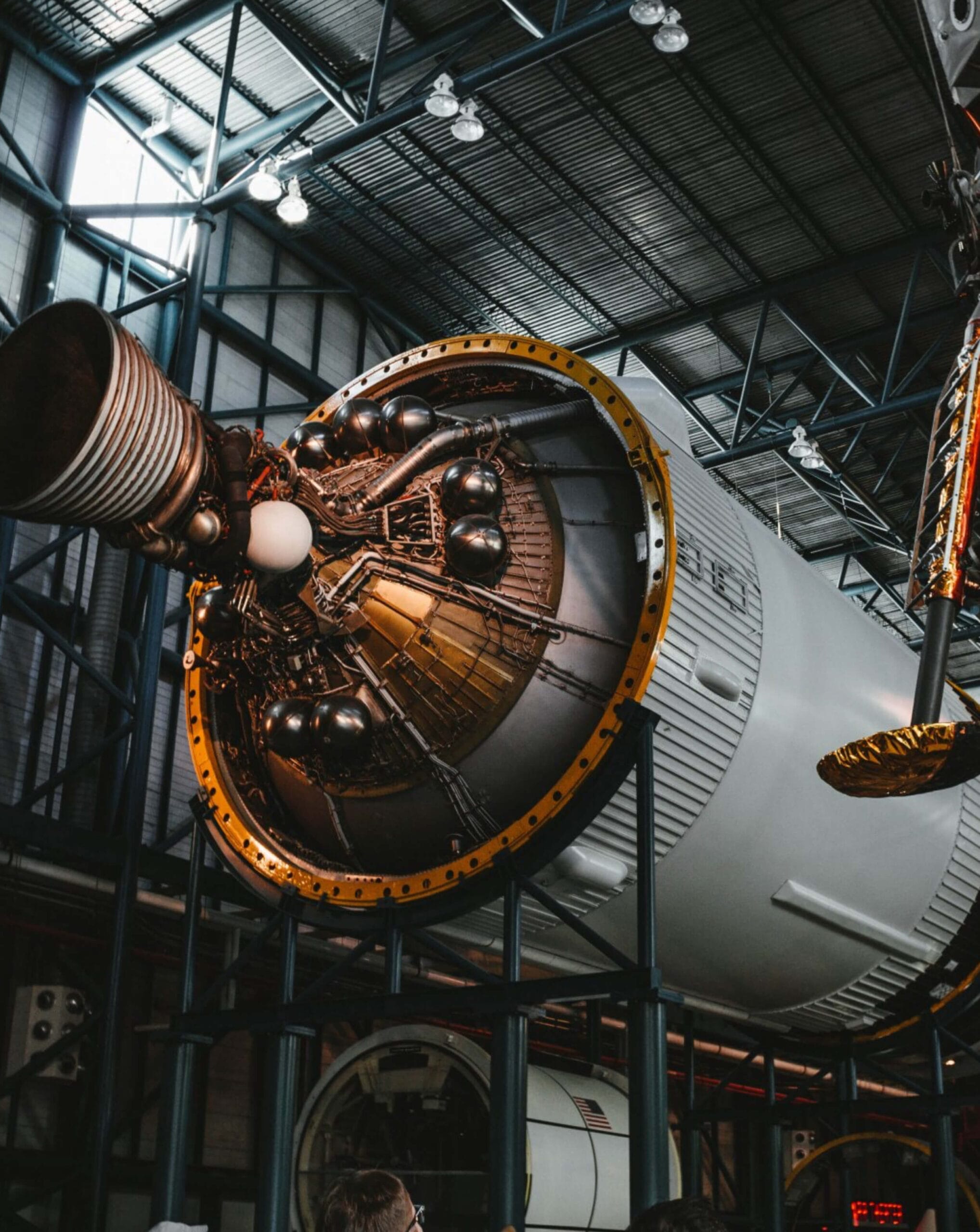 Interior view of a rocket engine representing aerospace simulation capabilities